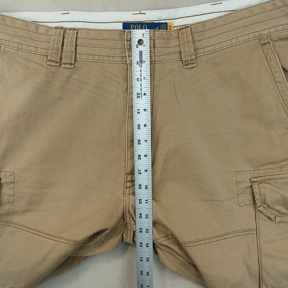 Polo Ralph Lauren 40x10 Mens Cargo‎ Shorts Khaki Pockets FLAWS